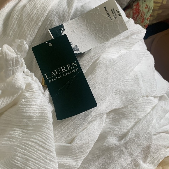 LAUREN RALPH LAUREN Swim Cover-Up - White Size M Crinkle Tunic‎ Cover-Up Dress - Picture 7 of 7